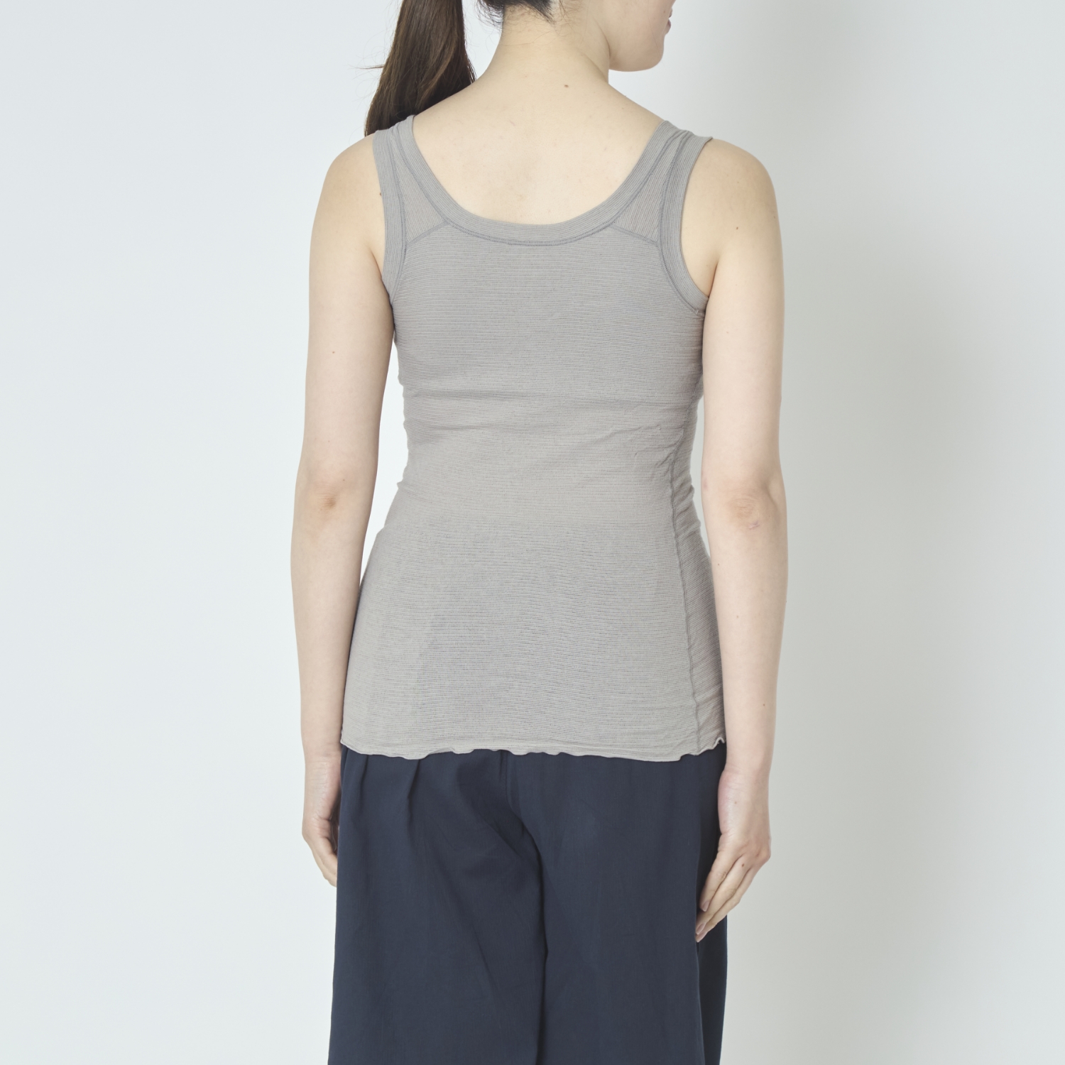 丸福ガーゼ/カップ付無地タンクトップ